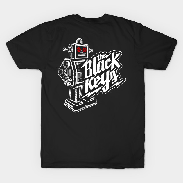 The Black Keys Retro Rockin' Red-Eyed Robot Tee (Double-Sided) by Recondo76